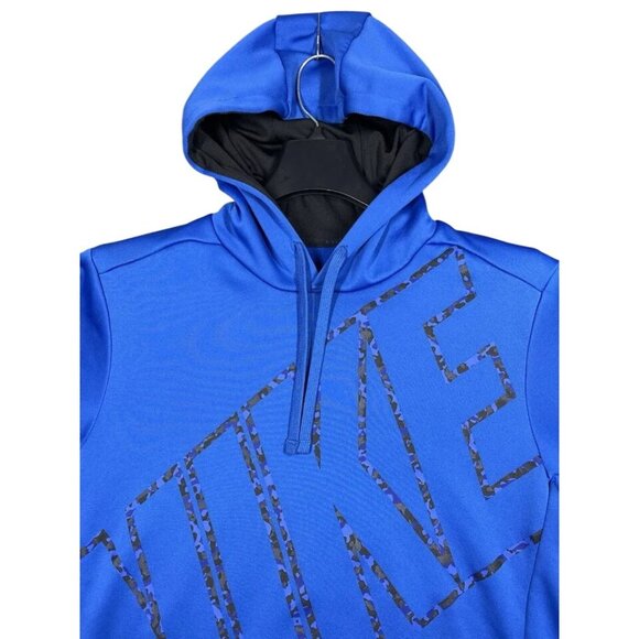 Nike Hoodie‎ Men's XL Blue Therma Fit Fleece Camouflage Logo - Picture 1 of 5